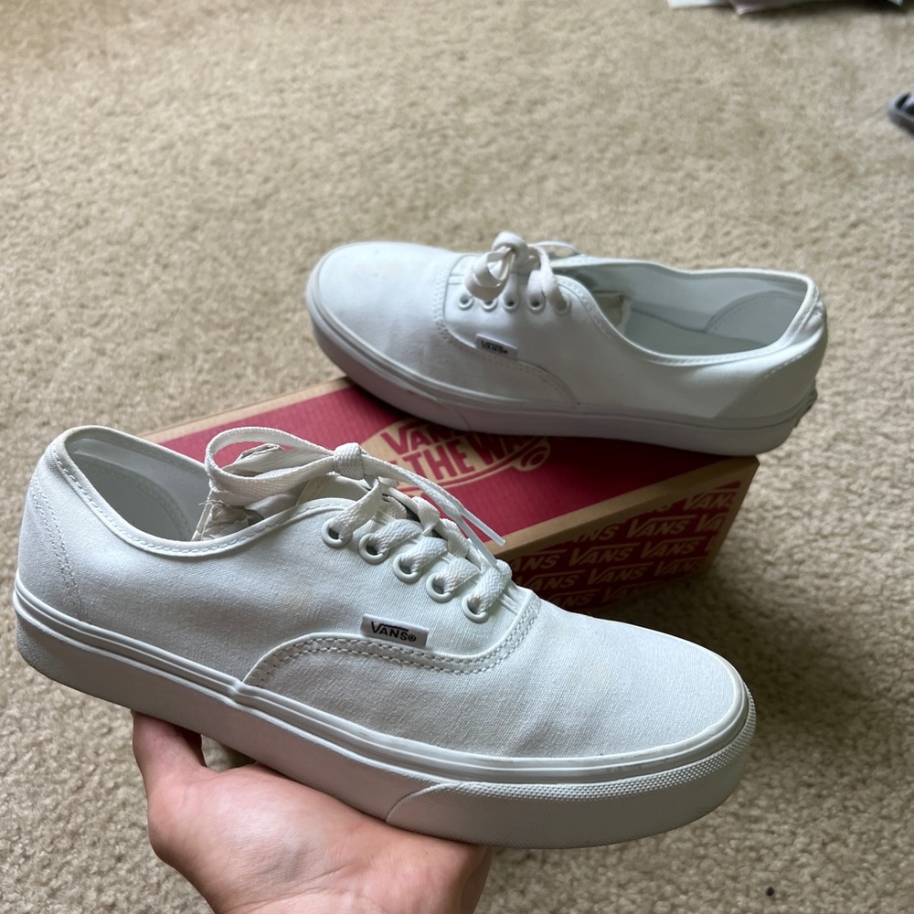 White Authentic Classic vans